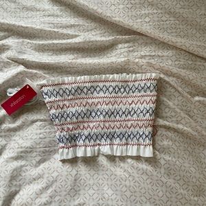 white bikini strapless top